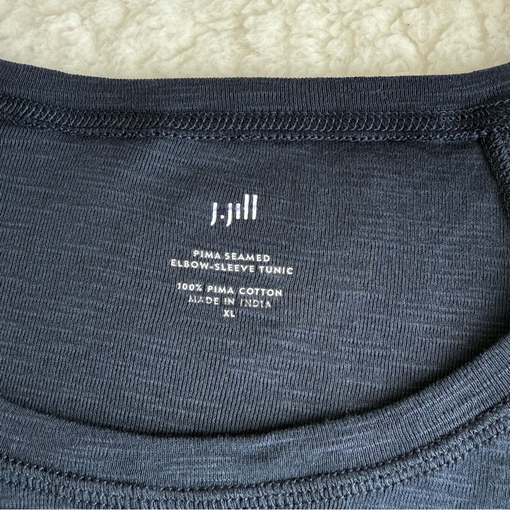 J.Jill NWOT Women's Pima Seamed Elbow-Sleeve Tunic, 100% Pima Cotton, XL - Picture 3 of 6